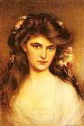 Beauty Canvas Paintings - A Young Beauty with Flowers in her Hair